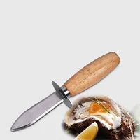 Toptan Mutfak Aksesuarları Paslanmaz Çelik İstiridye Bıçak Ahşap-kolu Istiridye Shucking Bıçak Mutfak Gıda Gereçler Aracı