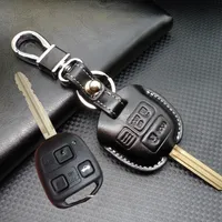 leder lexus 2 3 Tasten Autoschlüssel Shell Fall abdeckung für Toyota Corolla RAV4 PRADO YARIS land kreuzer schlüsselanhänger brieftasche keychain zubehör