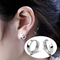 Orecchini in argento sterling 925 nuovi orecchini con polsini per orecchini a cerchio con orecchini a bottone per uomo / donna