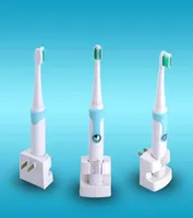 Kemei KM907 Rechargeable escova de dentes elétrica Ultrasonic Toothbrush dente dentes recarregável Escova com 3 cabeças de substituição DHL livra o navio