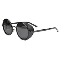 Vente en gros - Lentille de PRMIRROR Verres rondes Cyber ​​Goggles SteamPunk Sunglasses Vintage Retro Nov2317