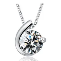 Femme argent colliers cristal bijoux cercle diamant pendentif déclaration colliers de mariage vintage charmes colliers livraison gratuite