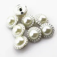 Varm Försäljning 20st / Lot Iimitation Pearl Knappar DIY Glas 18mm Snap ButtonSD Charms DIY Braceletbangles Ginger Snap Halsband Smycken