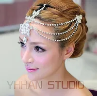 Arapça Swarovski Gelin Tiaras Gümüş Kristal Vintage Düğün Başlıklar Gelin Aksesuarları Yeni Moda Lüks Düğün Saç Parçaları