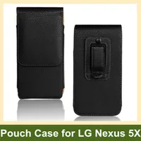 Groothandel Nieuwe Riem Clip PU Lederen Verticale Flip Cover Pouch Case voor LG Nexus 5x H791 H790 Gratis verzending