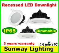 2015 Ny försänkt downlight LED-fyrkant 5W 7W 9W 12W 15W Dimmable Round LED-lampor IP65 Vattentät AC 85-265V DHL Gratis frakt