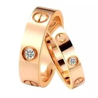 Venta caliente de acero de titanio g rosa anillo de joyería de moda las mujeres destornillador amante anillo de bodas de oro anillo de plata