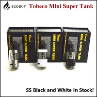 100% Original Tobeco mini-Super Tank Atomzier ss substituição preto branco BVC bobinas Supertank vs Inano tfv8 micro-tfv4 v8 ártico protank bebê