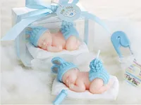 10 stücke Blau Baby Kerze Für Hochzeit Geburtstag Souvenirs Geschenke Favor Hot mit box verpackt