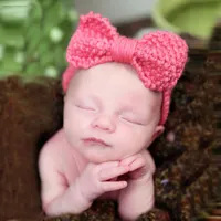 Baby Headbands Fashion Girls Wool Crochet Headband Knit Hairband With Big Bow Winter Newborn Infant Ear Warmer Head Head wrap