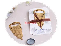 500pcs/lot Free Shipping Wedding souvenirs festive party supplies event birthday vintage feather wine bottle opener gift favors