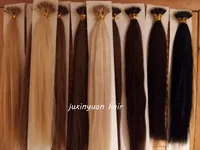 Elibess hår-topp kvalitet ryska hår remy nano ringar hårförlängningar 0,8g / s 200s / lot 14 '' - 24''1 # 1b # 2 # 4 # 6 # 27 # 613 # Snabb leverans