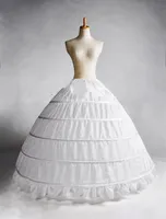 Biały 5 obręcz Petticoat Crinoline Slip Underskirt Wedding Dress In Stock Real Próbka Bridal Princess Petticoat Bridal Underskirt