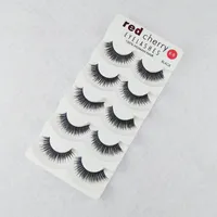 Red Cherry 5 Pairs False Eyelashes 18 Styles Black Cross Messy Natural Long Thick Fake Eye lashes Beauty Makeup High Quality