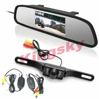 Kit de Visão Traseira Do Carro Sem Fio 4.3 "Car LCD Monitor Espelho + 7IR LED Night Visison Câmera Reversa