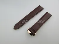 20 mm of 22mm nieuwe hoge kwaliteit zwart en bruin lederen horlogebandjes riem met rose gouden sluiting voor omega horloge