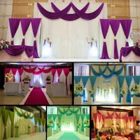 HoT Selling 3pcs/lot (1pcs 4*3m+2pcs 2*2m) ice silk Wedding Drape curtain Pleated Backdrop Curtain Decoration&Swag Background