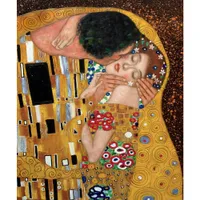 Handgemachte Leinwand Kunst Gustav Klimt The Kiss Ölgemälde auf Leinwand für Wohn-Dekor