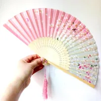 11 Kinds Wedding Folding Fan Classical Chinese Wind Hand Fan Japanese Silk Dance Cherry Fan wen4480