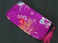 Rettangolo cerniera borsa donna moneta portafoglio sacchetti nappa nappa tessuto di broccato in seta cinese cosmetico universale stoccaggio custodia da 20 x 10 cm