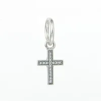 Cross charms pendants women jewelry cheap fits original jewelry bracelets S925 sterling silver slide best quality 397571CZ H8