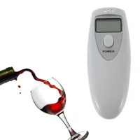 Mini alcohol tester Personal Portable LCD Digital Alcohol Lanyard Breathalyzer Breath Tester Analyzer Detector White free shipping