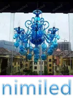 Nimi1124 Blue Purple Kroonluchter Crystal Lights Bar Cafe KTV Light Hotel Villas Woonkamer Glas Bubble Candle Hanglampen Verlichting