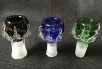 Färgrik Tjock Dragon Claw Glass Bowl Man eller Kvinna 14.4mm 18.8mm Joint Rökning Skålar Glasskål för glas Bongs Vattenrör