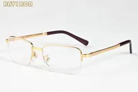 Met doos 2017 goud zilver metalen frame buffel hoorn glazen mannen vrouwen zonnebril semi-velless optische brillen