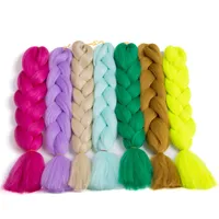 29 цветов Signle, чтобы выбрать синтетические волосы Kanekalon 24 дюйма 100 г / шт. Jumbo Braid Hair Extensions