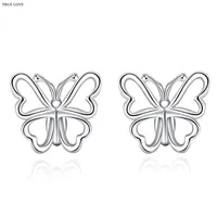 Boucles d'oreilles en argent 925 bijoux de mode papillon pour femmes charme de style minimaliste