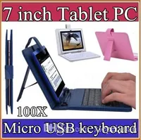 100x Valfritt Universellt Keyboard Micro USB Flip Protective Cover Tablet Läderfodral för HP Slate 7 7Inch Case 1-JP