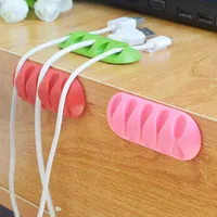 Soft Silicon Cable Winder Earphone Cable Holder Wire Storage Clips Charger Management Device Charger Cable Desk Organizer 2016