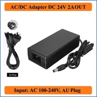 24 V 2A Au Plug Adapter AC100-240V AC100-240V para DC 24V 2A Carregador de alimentação 48W para LED Tiras Luzes / CCTV Câmera / Laptops