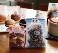 새로운 DIY 200pcs / lot 귀여운 토끼 빨간색 오픈 탑 스낵 가방 / 루루 블루 러블리 비스킷 빵 쿠키 선물 가방 7 * 15cm, 8.5 * 23cmwholesale