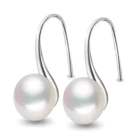 2016 nova moda genuína brincos de pérolas de água doce para mulheres de alta qualidade 925 jóias de prata esterlina branco / rosa / pérola roxa