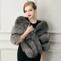 2017 kış kadın giyim faux fur şallar coat Lady faux fur pelerin Giyim düğün parti