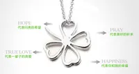 Hollow Heart Leaf Necklace Lucky Four Leaf Clover Ketting Zilveren Ketting Ketting Lucky Flower Charm Hanger DHL