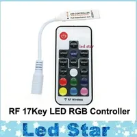 LED RGB Controlador DC5V-24V 12A 17key mini-RF remoto sem fio Dimmer Para 5050 3528 RGB flexível Strip luz