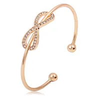 Korean Infinity Bangles Austrian Crystal Open Bracelets Cheap Women Jewelry Directly From Factory Bohemian Crystal Bracelets Bangles