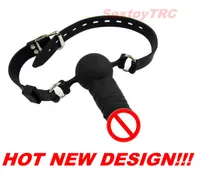 Penis Mouth Gag Dildo Ball Gags Harness New Design BDSM Fetish Sex Toy Bondage Gear Silicone Silica Gal New Design Deep Throat Play