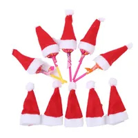 Kerstmis Caps Red Mini Santa Claus Hat Christmas Xmas Holiday Lollipop Top Topper Cover Festival Christmas Decor