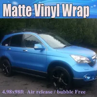 High Quality Matte Pearl Blue Vinyl Wrap With Air Channle Full Car Wrap Pearl Blue Matt Film Vehicle Wraps Free Shipping