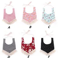 Drop Shipping Färgglada Nyfödda Unisex Baby Soft Bibs Burp Cloths Lovely Striped Tassels Feeding Baby Bibs