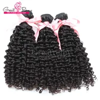 Chinese Human Hair Weave Double Weft Extensions 8&quot;~30&quot; Curly Wave Unprocessed Virgin Hair Natural Color Dyeable 7A Retail 3pcs Greatremy