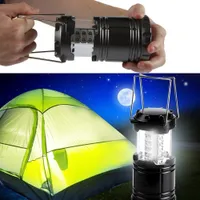 Lámpara de camping LED Linterna plegable al aire libre Linternas de emergencia Portátil Black Collaptible para caminatas Camping Halloween Navidad