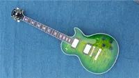 Buen precio barato Guitarra eléctrica personalizada de China Bloque de perlas blancas Cuerpo de caoba macizo Zurdo Disponible