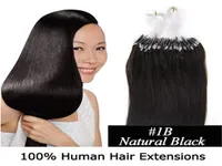 Micro estensioni dei capelli del ciclo Capelli umani di Remy 18 "20" 22 "24" Capelli vergini brasiliani diritti 50 g / lotto 0.5 g / strand 13 colori