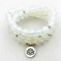 SN1204 Design De Mode Femmes Enveloppement Bracelet 108 Mala Yoga Collier Naturel Opale Perles Bracelet Équilibre Meilleur Filles Cadeau