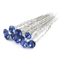 Hurtownie - -Fashion Jewellery 20 sztuk Wedding Bridal Light Blue Crystal Hair Pins Jewelry Włosów dla kobiet